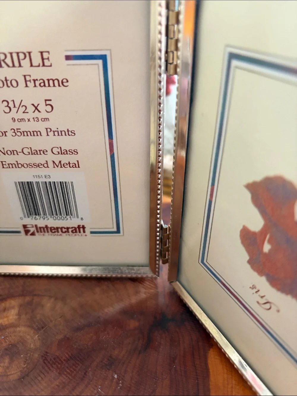 Triple Folding Photo Frame in Silver Finish